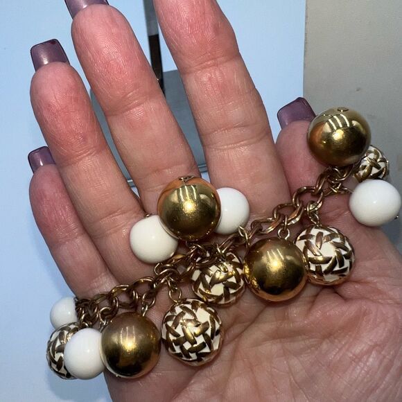 Kate Spade Vintage Bauble Charm Bracelet Bangle Keswick Caning - Picture 7 of 9